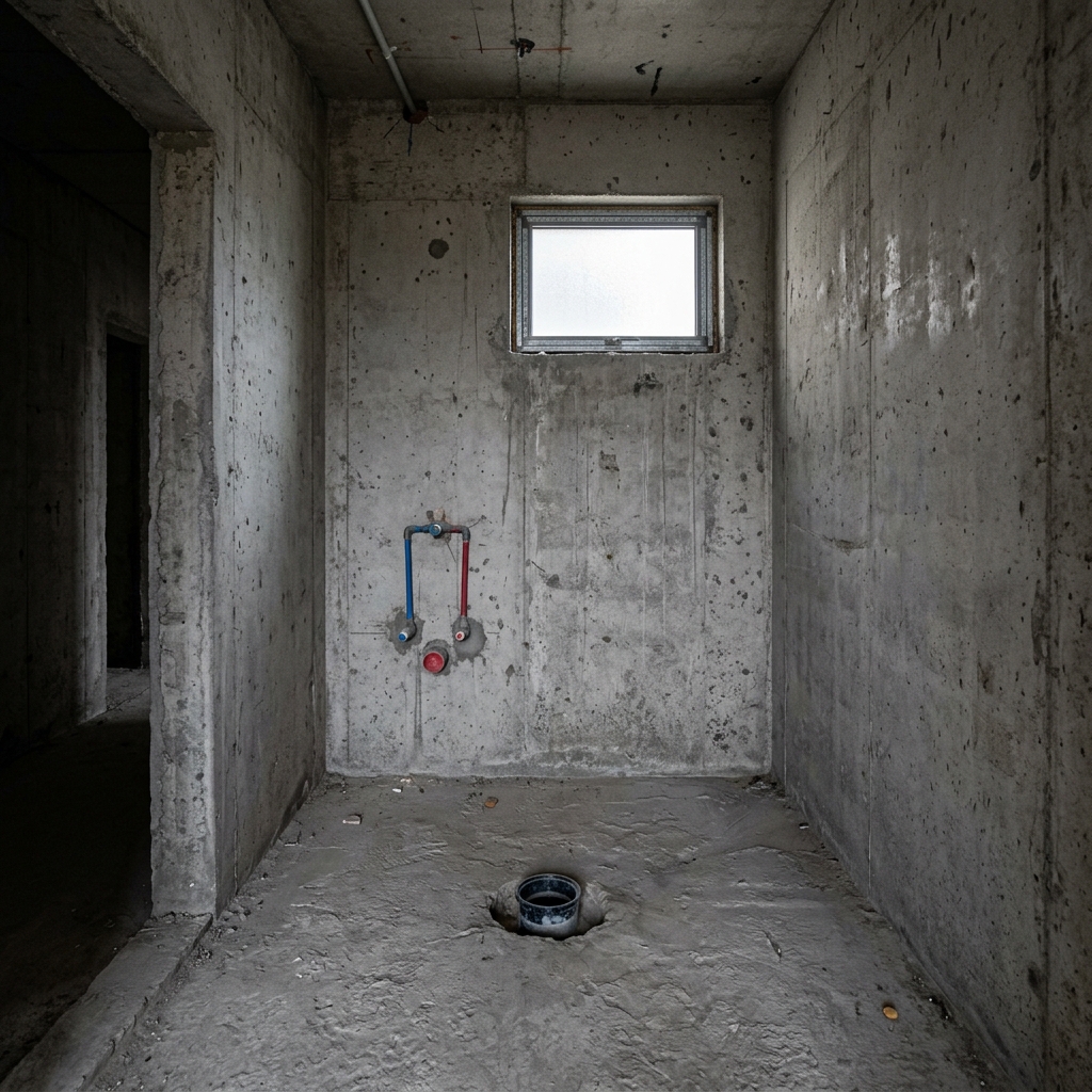 Bathroom before interior work